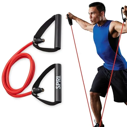 SPRI Xertube Resistance Band with Door Anchor (Medium - Red)
